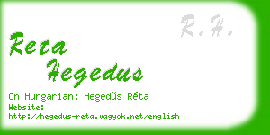 reta hegedus business card
